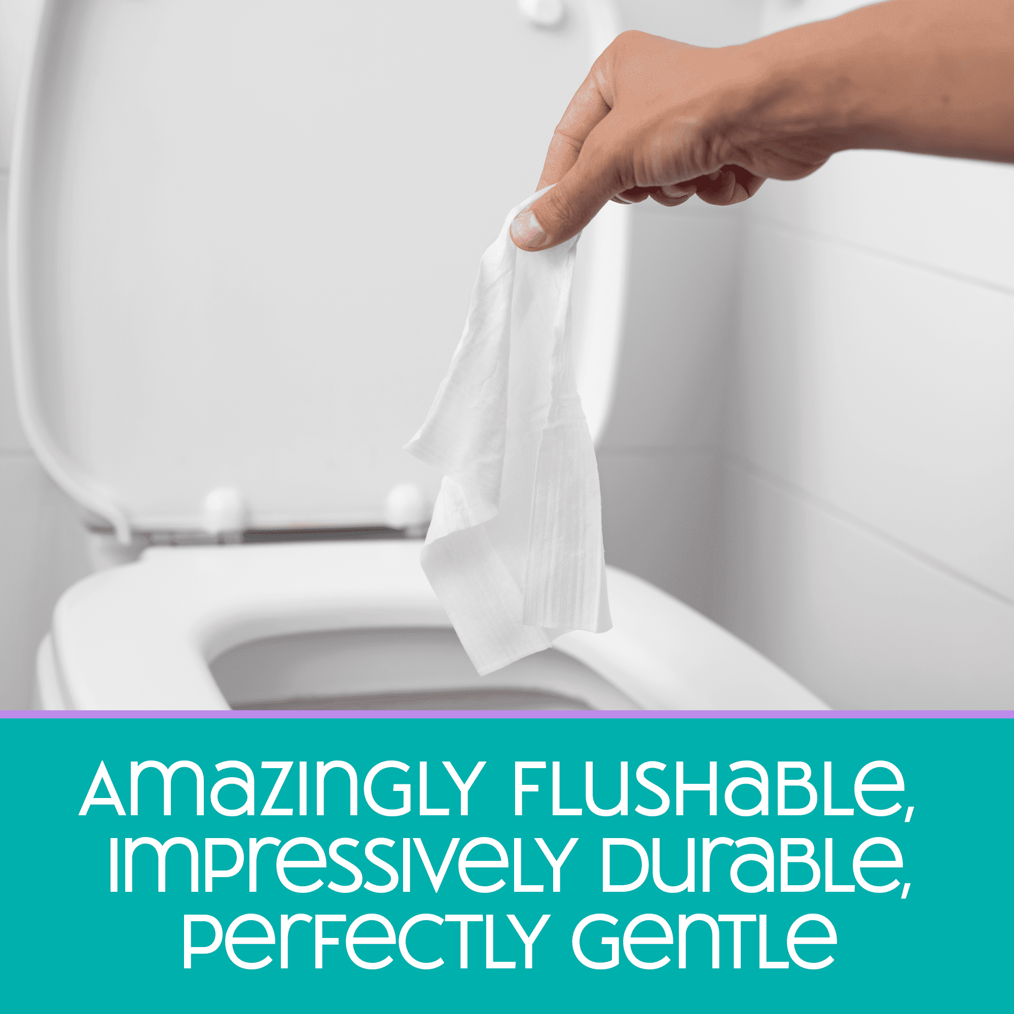 Nice 'N CLEAN SecureFLUSH Alcohol Free Flushable Wipes, Gentle for Sensitive Skin, 3 Flip-Top Packs (126 Total Wipes)