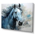 thumbnail image 2 of Designart "Vibrant Blue Equine Horse in Electric Blue I" Animals Wall Art Print, 2 of 5