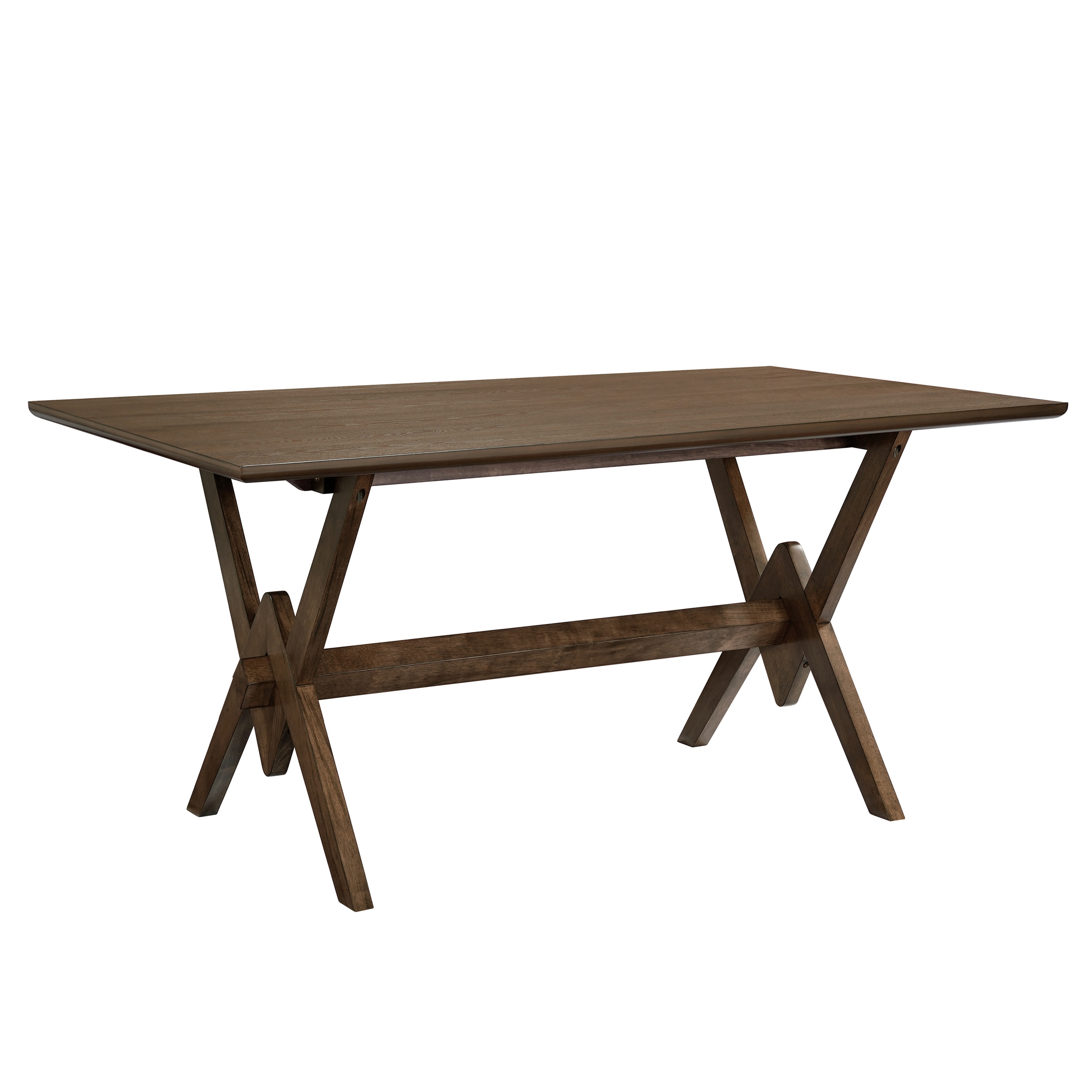 Christopher Knight Home Modern Dining Set for 6, Armless Chairs with 63" Double V Table, Beige+Walnut