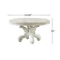 thumbnail image 5 of Acme Furniture Versailles Round Dining Table in Synthetic Leather & Bone White Finsih, 5 of 6
