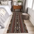 thumbnail image 5 of 2x6 Kitchen Runner Rug, Brown Boho Non-Skid Rubber Backing Large Rectangle Rugs - Living Room Bedroom Home Office, Vintage Ethnic Tribe Retro Abstract Art Indoor Floor Mat Carpets Washable Rug, 5 of 9