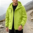 thumbnail image 2 of Jessboyy Mens Windbreaker Jacket with Hood Long Sleeve Rain Shell Jackets with Pockets Waterproof Windproof Outdoor Jacket Green,XXXL, 2 of 7