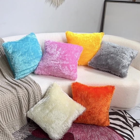 Kdkad 18x18 Inch Soft Plush Throw Pillow Cover, Double Sided Cushion Cover with Hidden Zipper, Decorative Home Decor for Sofa, Couch, Bed and Car