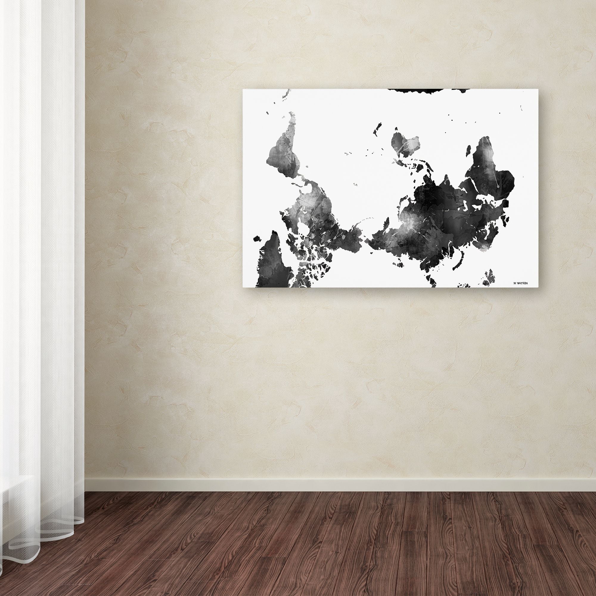 Trademark Fine Art "Upside Down Map of the World BG-1" Canvas Art by Marlene Watson