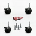 thumbnail image 2 of 2 Inch Black Metal Hood Twin Caster with Brake Nylon Wheels Grip Neck Stem Set 4, 2 of 2
