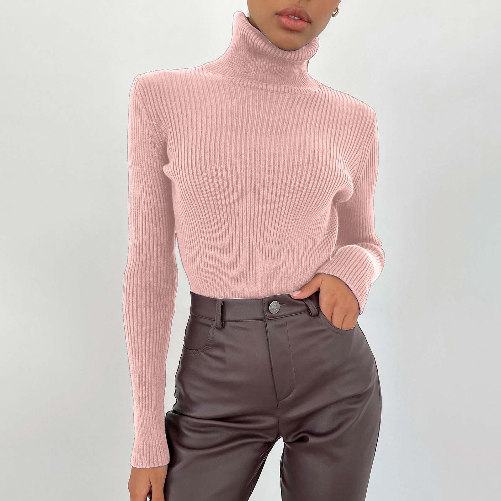 Hot Sale!! Women's Turtleneck Sweater Long Sleeve Layer Tops Basic
