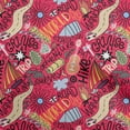 thumbnail image 1 of oneOone Rayon Red Fabric Writing World Trip Doodle Sewing Material Print Fabric By The Yard 56 Inch Wide, 1 of 4
