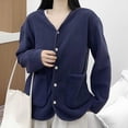 thumbnail image 4 of HAiming Women Plush Coats Fleece Long Sleeve V Neck Casual Solid Color Jackets Fall Winter Trendy Outwear Clothes, 4 of 6