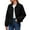 Black, variant on Women's Casual Zipper Jacket Quilted Lightweight Coat Short Spring Fall Outerwear​, Navy