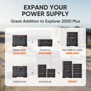 Restored Jackery Expansion Battery 2000 Plus for Explorer 2000 Plus Portable Power Station(not include power station)