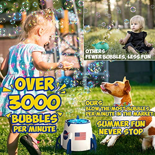 Bubbles Per Minute ROYPOUTA Bubble Machine for Kids Toddler Spaceship Bubble Maker Girls Boys Baby Bath Toys Indoor Outdoor Bubble Blower Machine 2000 