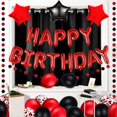 thumbnail image 4 of Red 24TH Birthday Party Decorations Supplies Red theme 16inch Red Foil Happy Birthday Balloons Banner Happy Birthday sash Foil Black Curtains Foil Balloons Number Red 24 Risehy, 4 of 6