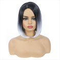 thumbnail image 1 of Peluca de Moda Pelo Corto Color con Raya Media Cabeza Bob Fibra QuíMica Seda de Alta Temperatura Peluca para Mujer Cubierta de Cabeza,I, 1 of 5
