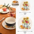 thumbnail image 3 of SKYSONIC 2 pcs Fall Sunflowers Bouquet Pot Holders Trivets, Heat Resistant Trivets,Autumn Pumpkins Harvest Cotton Thread Weave Mats for Hot Pads Pans Pot Bowl Teapot, 3 of 7