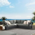 thumbnail image 3 of Modway Tahoe Outdoor Patio Powder-Coated Aluminum 3-Piece Sectional Sofa Set in Gray Charcoal, 3 of 8
