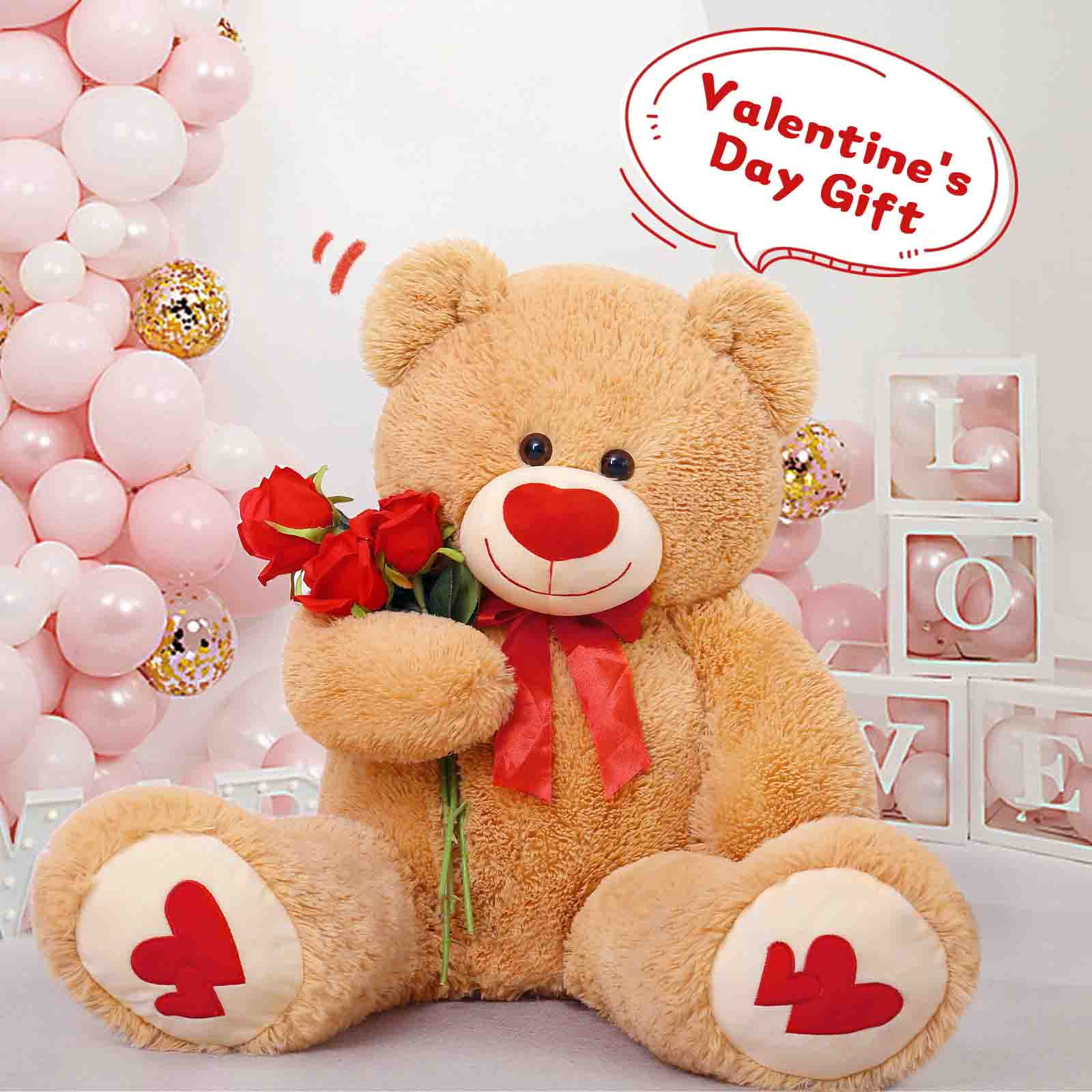 MaoGoLan 35.4" Giant Teddy Bear with Big Footprints Plush Stuffed Animals