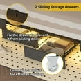 thumbnail image 4 of CSZZD Floating California King Bed Frame with LED Lights & Storage Drawers, Cal King Upholstered Platform Metal Bed Frame with Charging Station, No Spring Needed, Easy Assembly, Noise-Free, Dark Gray, 4 of 8