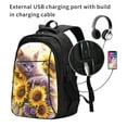 thumbnail image 2 of Daiia Daisy Sunflower Lazy Cat Pattern USB Charging Backpack for Men and Women, Anti-Theft Backpack,Travel Backpack,School Backpack,College Backpack,Laptop Backpack, 2 of 7