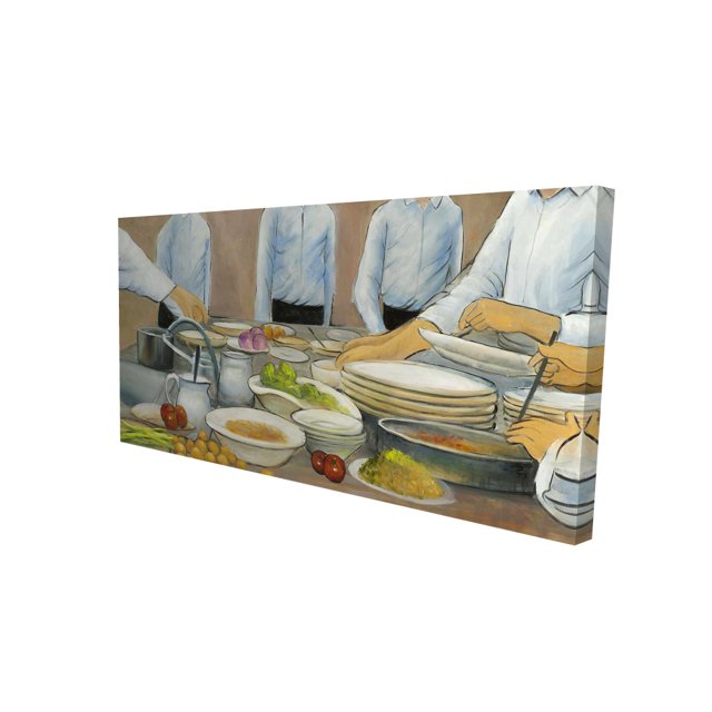 Cook chefs at work - 24"x48" canvas - Print on demand