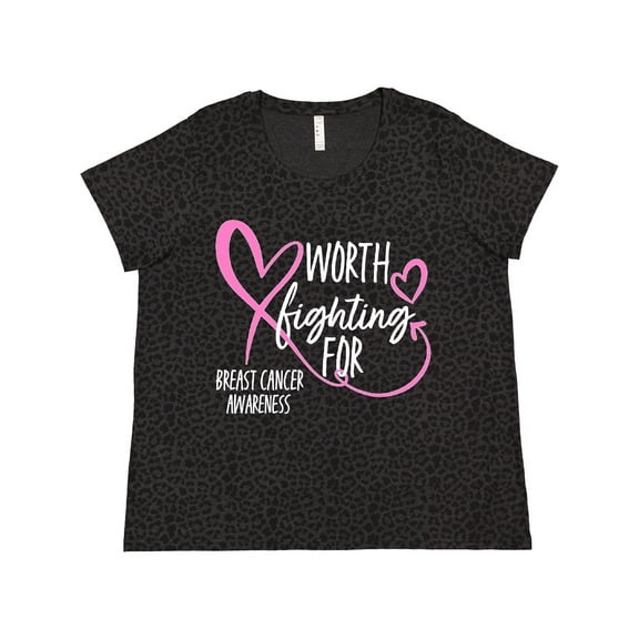 Inktastic Worth Fighting for Pink Ribbon, Breast Cancer Awareness Women's Plus Size T-Shirt