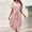 275#Pink, variant on Dwaogom Women's Fashion Comfort Solid Color Tie Irregular Short Sleeve Turndown Collar Dress Plus Size Dress Tea For Women Ruched Dresses For Women