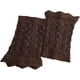 thumbnail image 1 of Calentres de piernas cortas para mujer, de punto de ganchillo con huecos, Marrón oscuro, One Size, 1 of 3