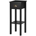 thumbnail image 4 of SSyao 2-Tier Side Table with Drawer & Shelf – Compact Storage for Living Room, Ideal for Coffee, Books & Decor，2 Piece-Black, 4 of 12