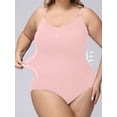thumbnail image 4 of Bodysuit bodysuit solid colour plus size in polyamide and elastane high support knit fabric without padding women's cardigan elegant bodysuit PINK 1XL, 4 of 8