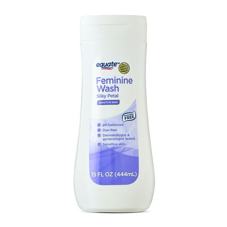 Equate Feminine Wash for Sensitive Skin, Silky Petal Scented, 15 fl oz