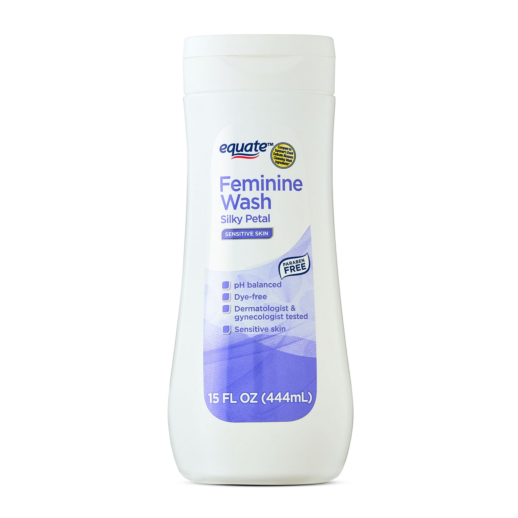 Equate Feminine Wash for Sensitive Skin with Silky Petal Scent, 15 fl oz