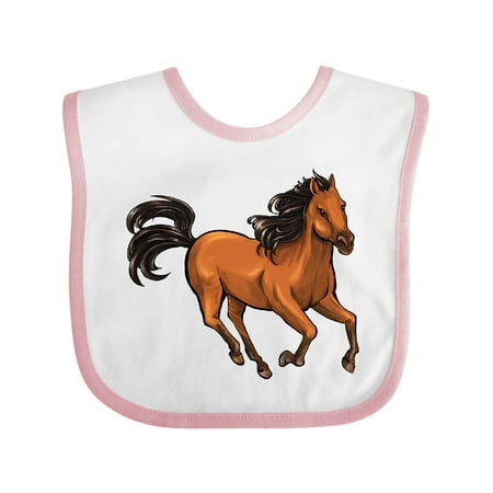 

Inktastic Wild Mustang Horse Galloping Boys or Girls Baby Bib