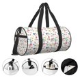 thumbnail image 5 of Xecao Summer Floral print Round Travel Duffel Bag is a foldable gym bag with an inner pocket, perfect for travel sports, 5 of 8