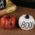 thumbnail image 4 of Clearance Halloween Decor Under $6 Halloween Pumpkin Decorations Resin Figurines Black White Orange Pumpkin Statues For Tabletop Garden Shelf Mantel Creepy Holiday Decor Prop For Indoor Outdoor,1PC, 4 of 9