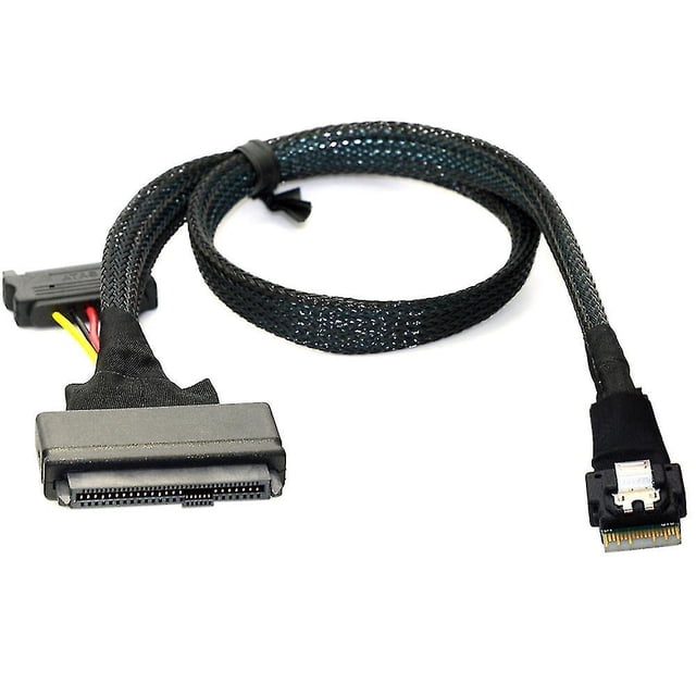 Cable Sff-8643 a Sff 8639, cable Mini Sas HD de 12 gb/s Cable interno Mini Sas Sff 8643 a U.2 Sff 8639 con conector de alimentación Sata hembra de 15 pines kaili Sencillez