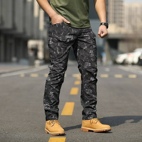 Amzcrzy Cargo Pants for Men Men's Comfortable and Handsome Camouflage Multi Pocket Workwear Pants Men's Pants Men's Cargo Pants Pants for Men Men's Clothing Slacks for Men