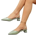 thumbnail image 2 of YOUYEDIAN Women's Dance Shoes Summer Dress Formal Ankle Strappy Low Heel Mary Jane Shoes Comfortable Evening Wedding Block Heels Closed Toe Pumps (Green), 2 of 5