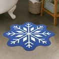 thumbnail image 4 of Bath Mat Christmas Snowflake Shape Floor Rug Slip Resistant Absorbent Bathroom Rug Plushie Water Absorbent Floor Pad, 4 of 9