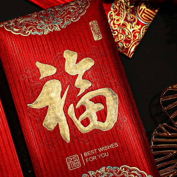 Carte De Voeux Nouvelle Année 2025 DPKOW Lot De 6 Cartes Du Nouvel An Chinois 2024, 12 Autocollants Du Nouvel An Chinois Carte De Bonne Année