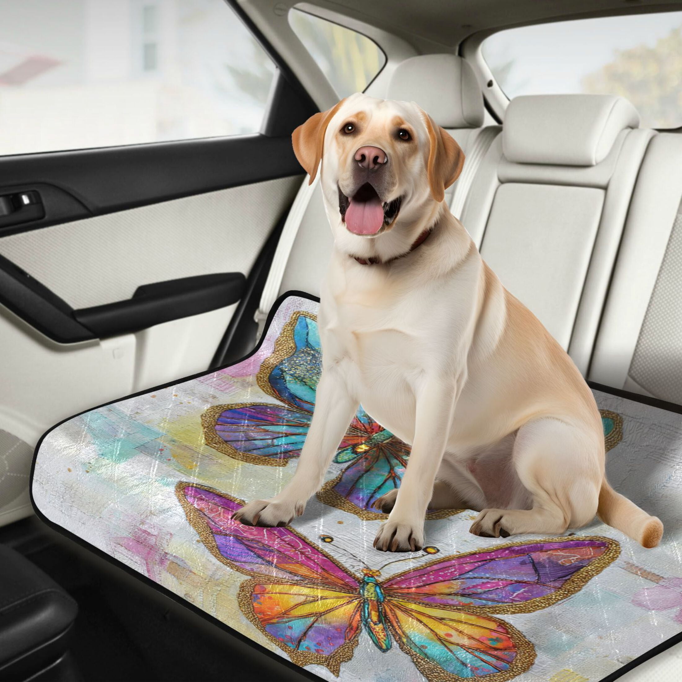 Qxltty Artistic Butterfly Cat litter Pads Pet Set of 3 Diaper Mats Center Anti-leakage Layer Absorbent Soft and Comfortable