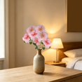 thumbnail image 5 of AUNVITO Artificial 3-Head Peony Flower Stalk Insert, Faux Silk Bloom Floral Pick for Home Vase Table Centerpiece Decor, 1pc, 5 of 6