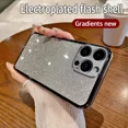 thumbnail image 1 of Luxury Shiny Glitter Plating Lens Soft Back Silicone Case For iPhone 15 14 13 12 11 Pro 13mini 12mini 12Pro 15Plus 14Plus Cover advanced, 1 of 6