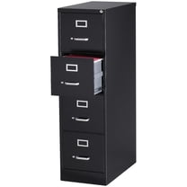 Scranton & Co 26.5"D Metal 4-Drawer Letter Width Vertical Filing Cabinet Black