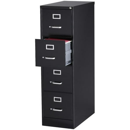 Scranton & Co 26.5"D Metal 4-Drawer Letter Width Vertical Filing Cabinet Black