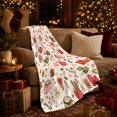thumbnail image 3 of Winter Holiday Mugs Mittens, Festive Holiday Scene, Warm Flannel Blanket for Living Room and Reading Nook with Detailed Artwork, Art Lovers Christmas Gift, Festive Home Decor, 3 of 9