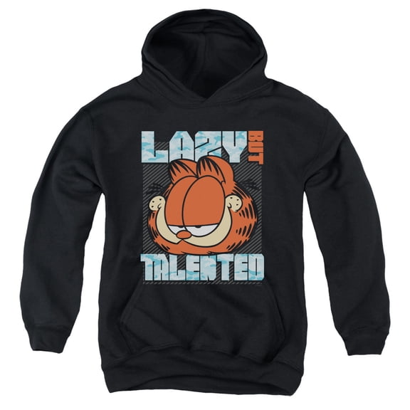 Garfield Lazy But Talented Youth Pullover Hoodie Sweatshirt Black