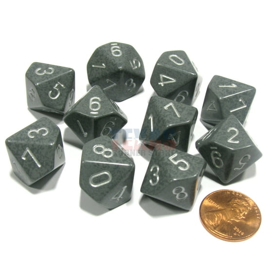 Chessex Set of 10 D10 Dice - Speckled Hi Tech #25140