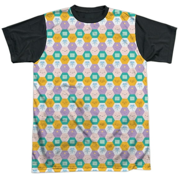 Adventure Time Men's Hexagon Pattern Sublimation T-shirt Large White