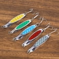 thumbnail image 4 of 5 señuelos de pesca artificiales de metal con lentejuelas de colores, cebos duros para pesca en el mar con anzuelos., 4 of 12