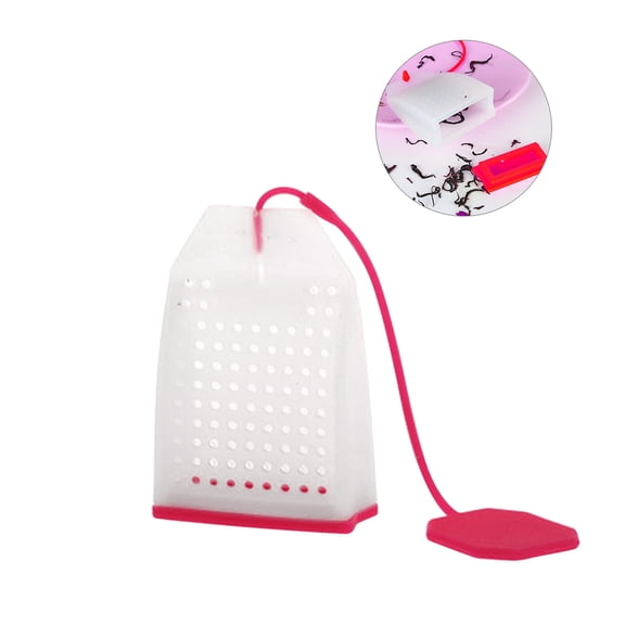 MLINS Silicone Reusable Tea Bag Infuser Strainer Loose Leaf Filter Steeper for Tea Cups Mugs Teapots 1 Set Red