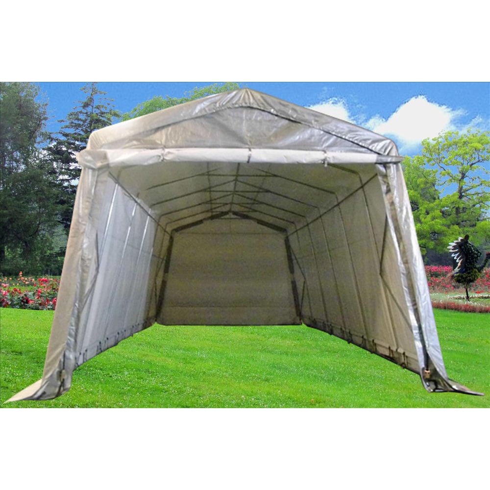 24'x13' Carport Grey/White Waterproof Storage Canopy Shed Car Truck